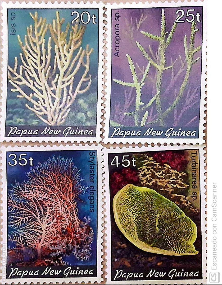 Sellos: Pap&uacute;a Nueva Guinea. 462/65 Fauna marina: Corales. 1983. Sellos nuevos y numeraci&oacute;n Yvert.