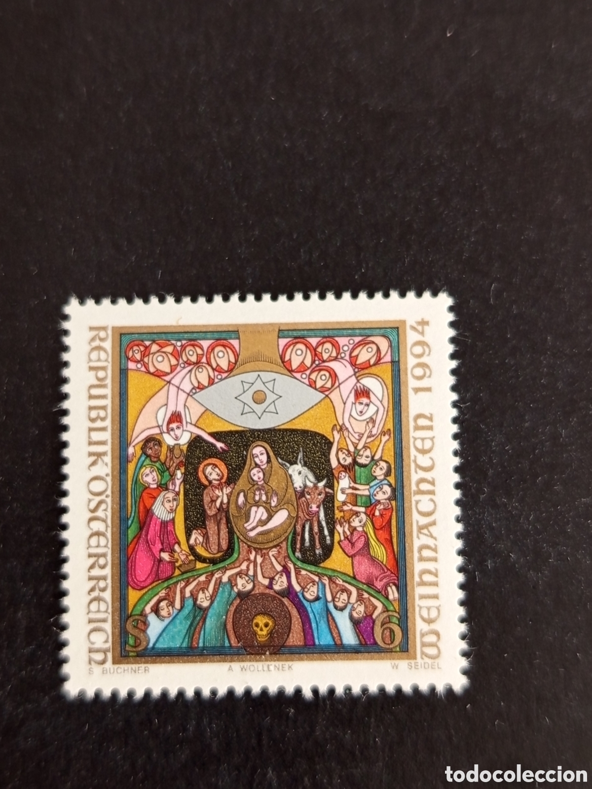 Sellos: AUSTRIA, 1994. Navidad . Icono moderno: Nacimiento de Cristo. Yvert 1973. Pedido m&iacute;nimo 3 &euro;.
