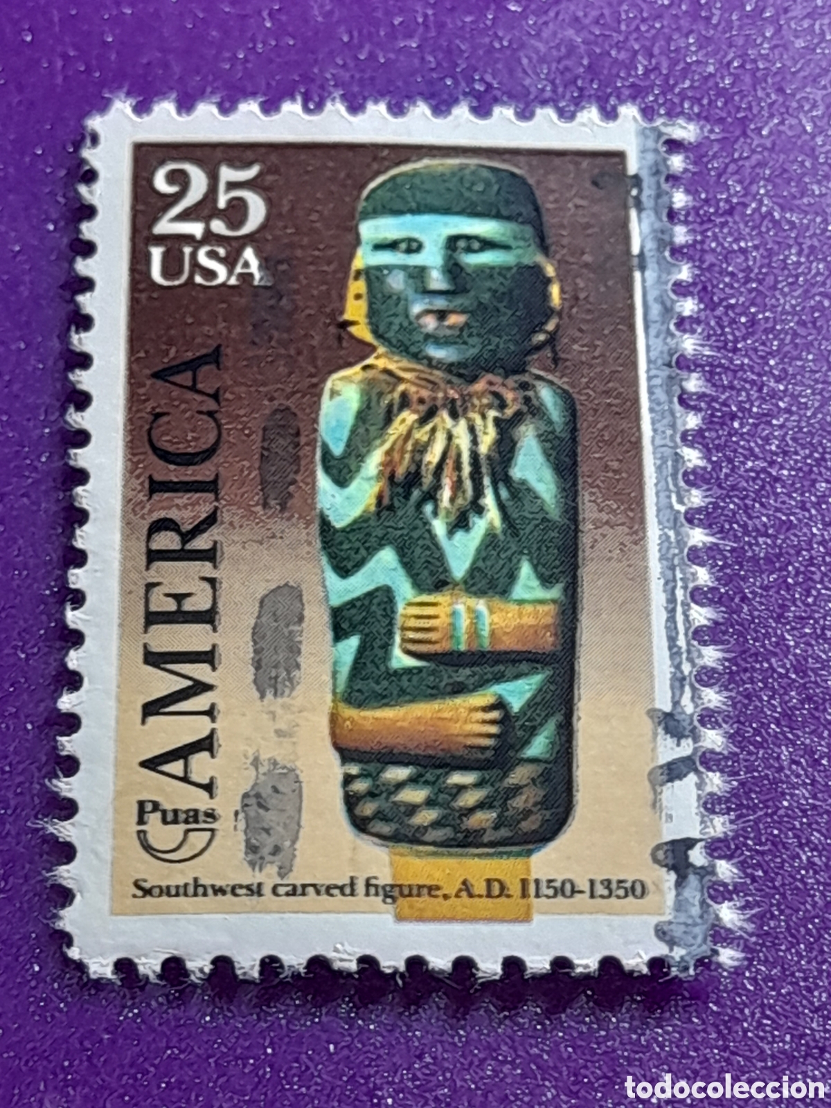 Sellos: Sello Estados Unidos mtdo/udo 1989. Emisi&oacute;n Am&eacute;rica UPAEP. Arte precolombino. Artesania Arqueologia