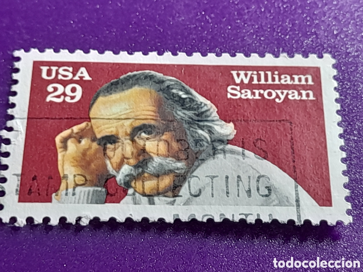 Sellos: Sello Estados Unidos mtdo/udo 1991. William Saroya. Escritor. Autor. Letras. Literatura. Arte.