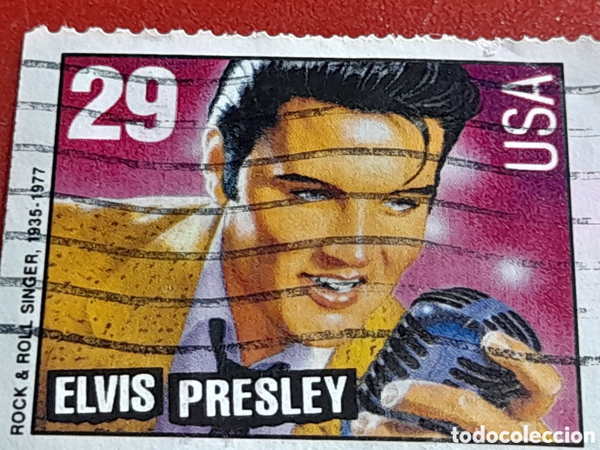 Sellos: Sello Estados Unidos mtdo/udo 1991. Leyendas de la m&uacute;sica. Elvis Presley. Arte. M&uacute;sica. Cantante. Ac