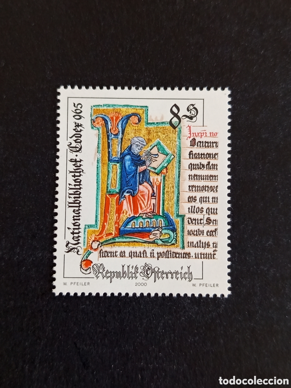 Sellos: AUSTRIA, 2000. Arte Religioso. C&oacute;dice. Ilustraci&oacute;n miniatura. Pedido m&iacute;nimo 3 &euro;. Ver fotos.