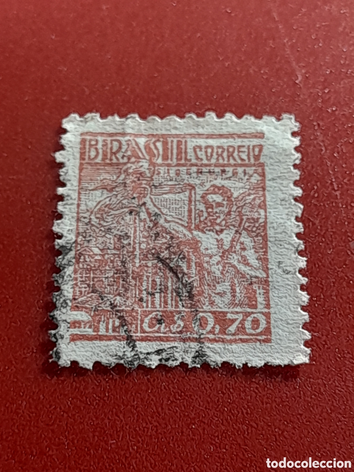 Sellos: Sello Brasil mtdo/udo 1953. Industria de acero. Forja. Fundici&oacute;n. Hierro. Historia