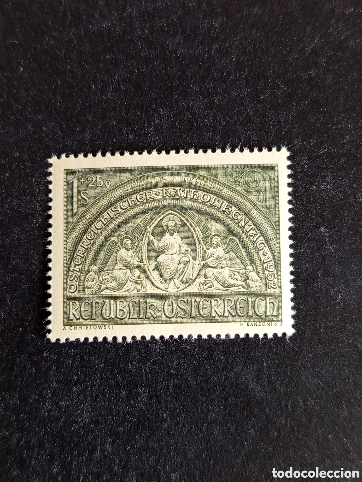 Sellos: AUSTRIA, 1952. CONVENCI&Oacute;N CAT&Oacute;LICA. ARTE. YVERT 816. PEDIDO M&Iacute;NIMO 3 &euro;. VER FOTOS .