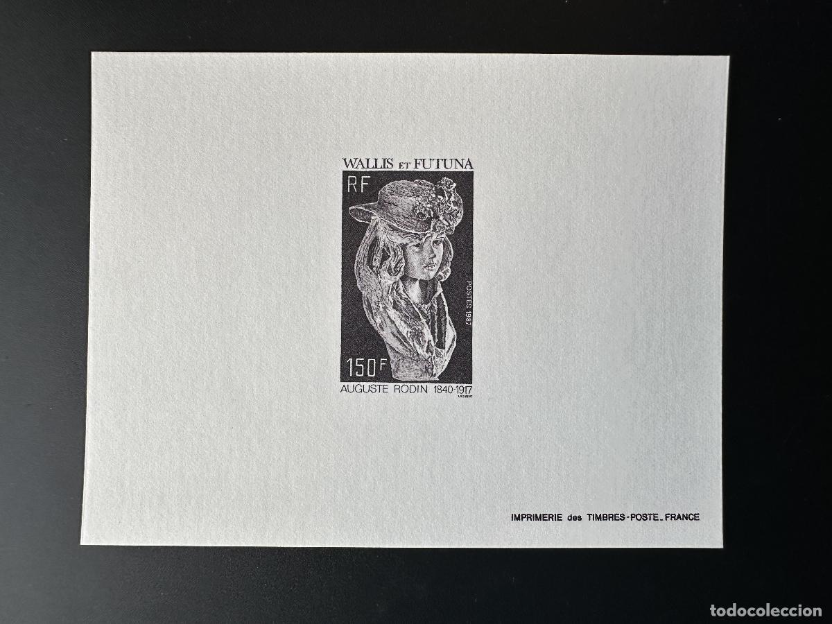 Sellos: Wallis y Futuna 1987 YT 367 a prueba de lujo retrato busto escultor Auguste Rodin