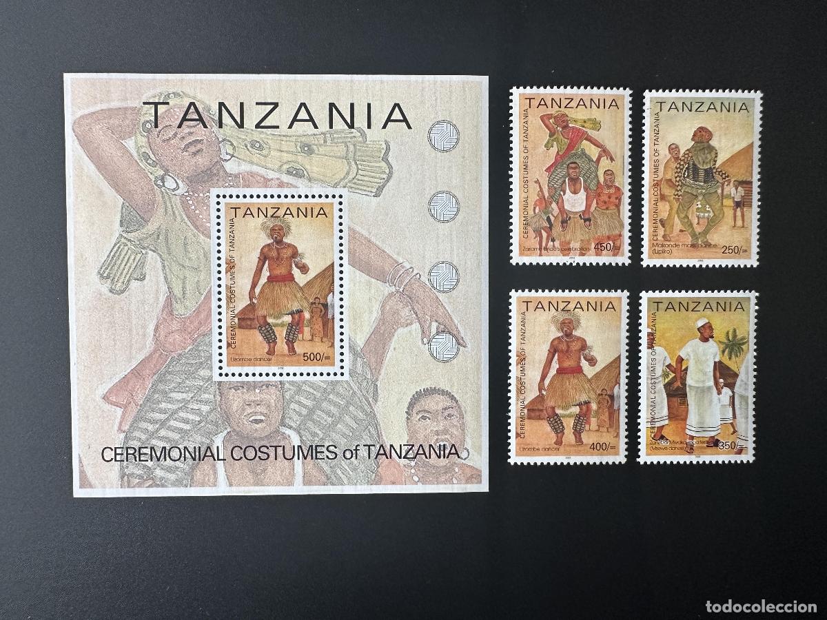 Sellos: Tanzania 2002 Mi. 4058-4061 Bl. 537 Trajes tradicionales Folklore Ceremonial