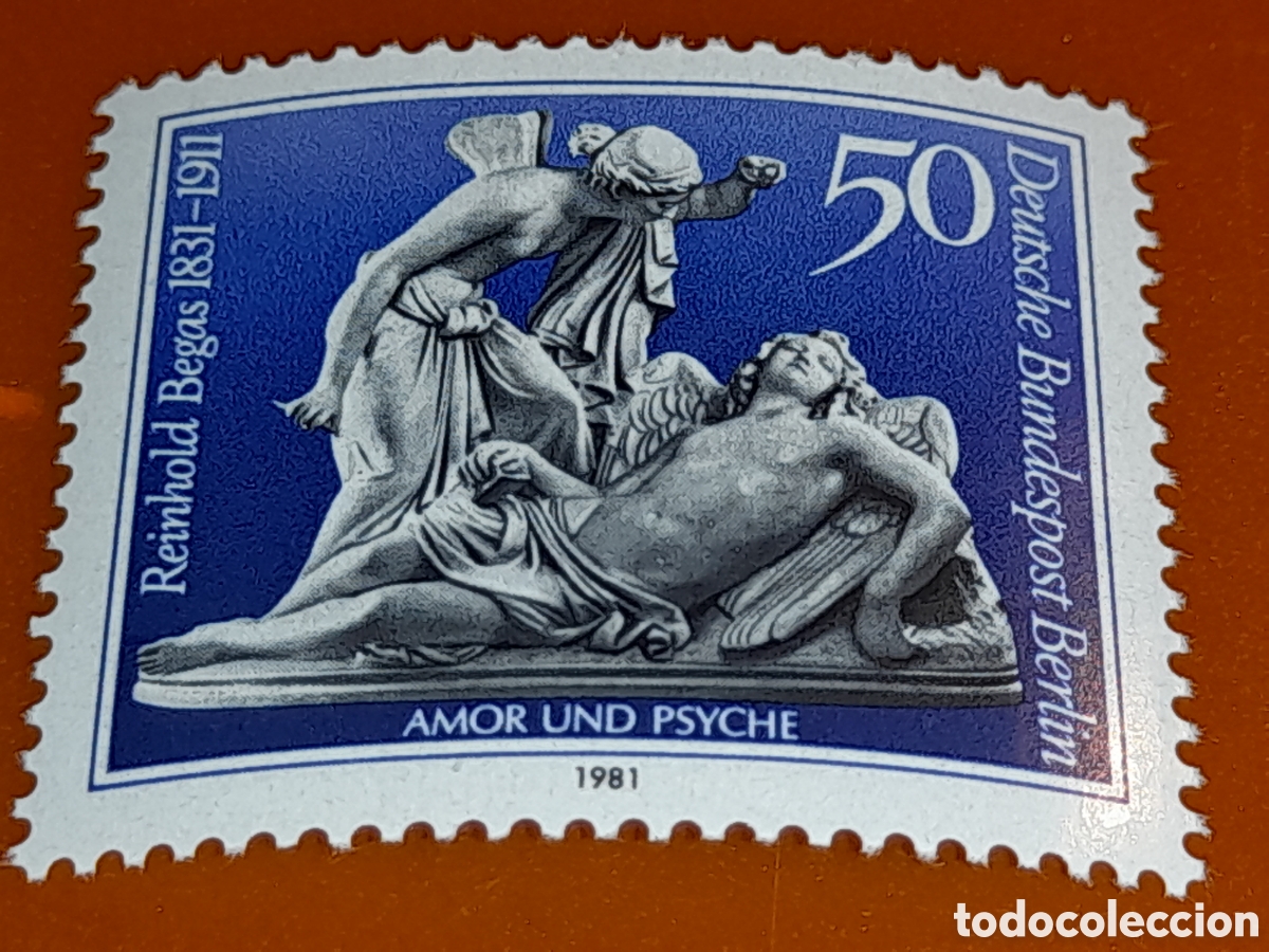 Sellos: Sello Alemania, Berlin nuevo 1981. 150Aniv naciminento escultor. Artista. Arte. R.Begas/. Escultura.