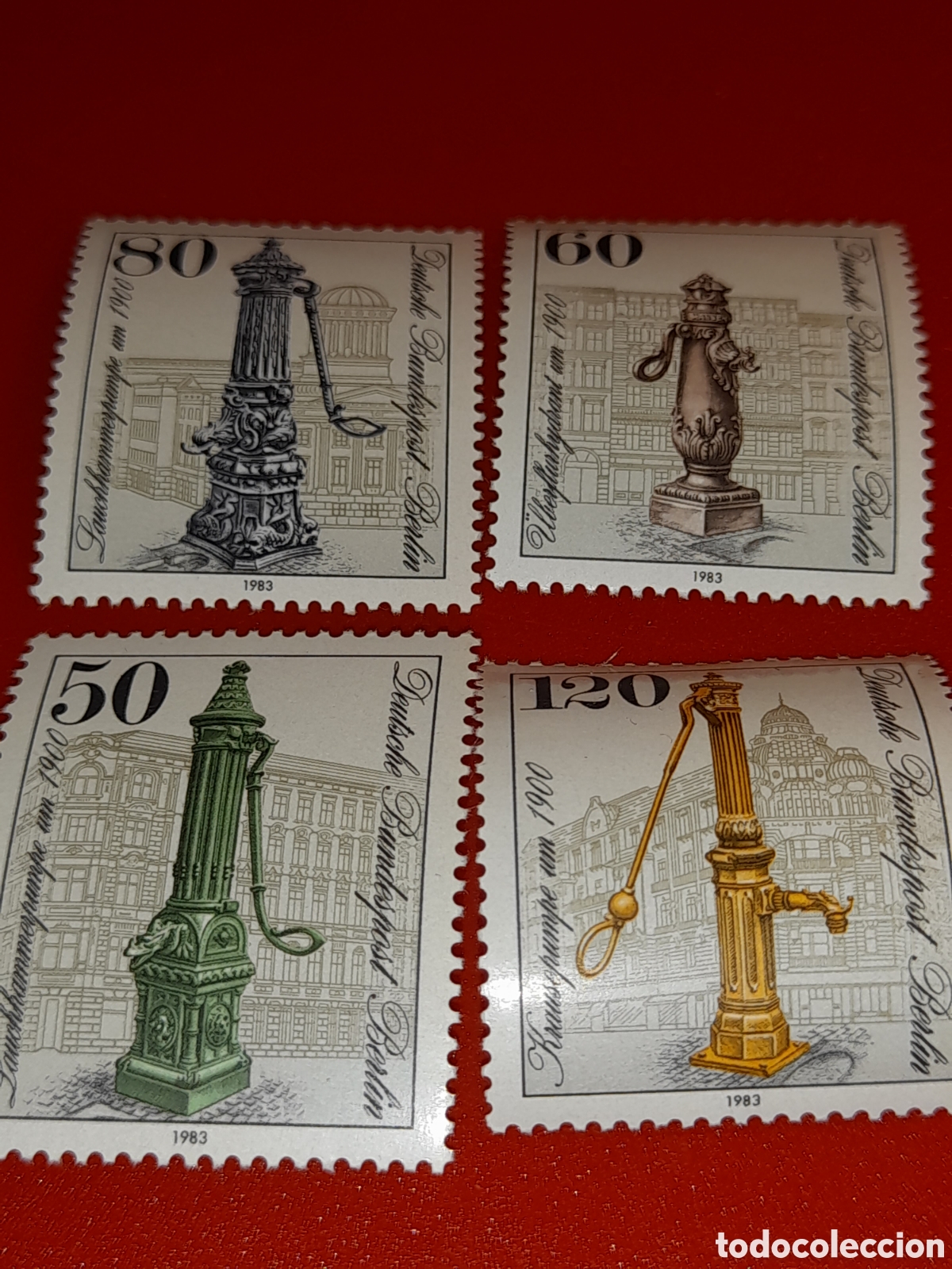 Sellos: Sello Alemania, Berlin nueo 1983. Bomba de agua. Fuentes historia. Forja.