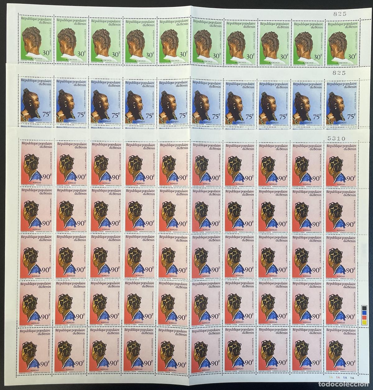Sellos: Benin 1983 YT 581-583 board Peinados femeninos africanos tradicionales