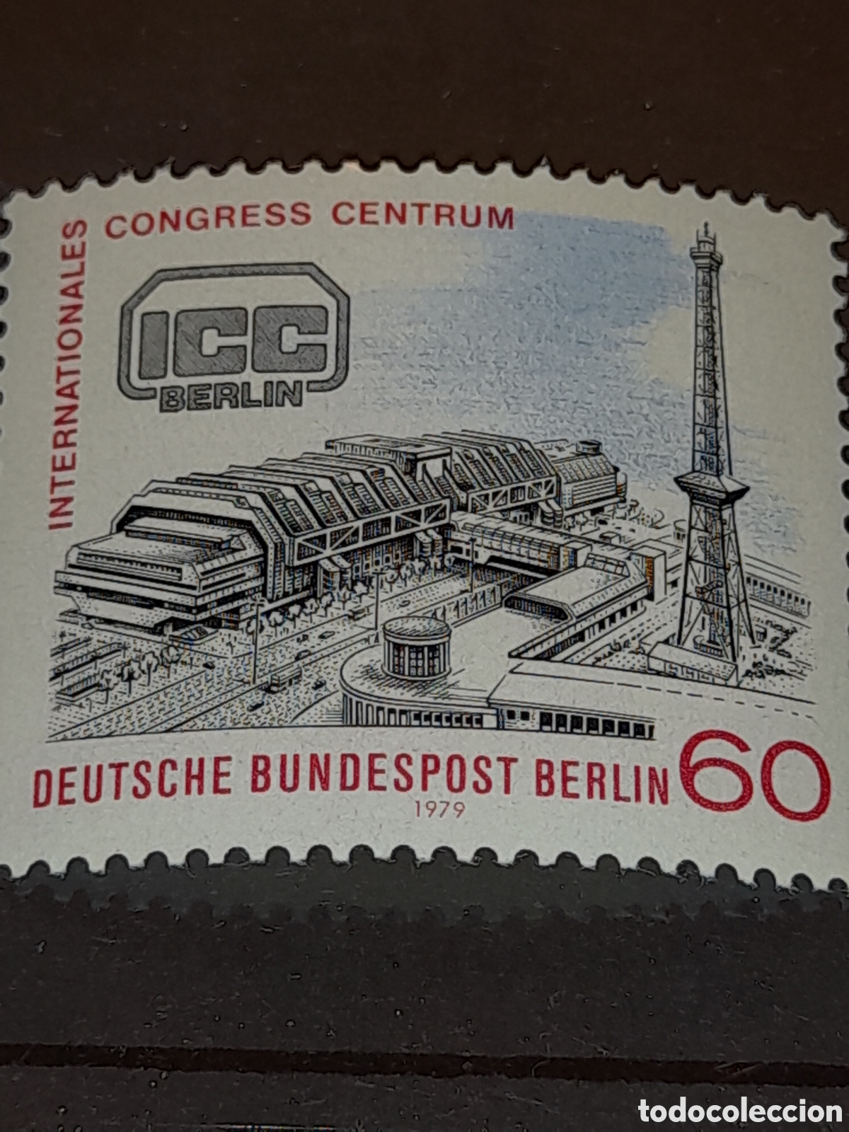 Sellos: Sello Alemania, Berlin nuevo 1979. Cnstruccion centro inter congresos. Arte. Arquitectura Sede Torre