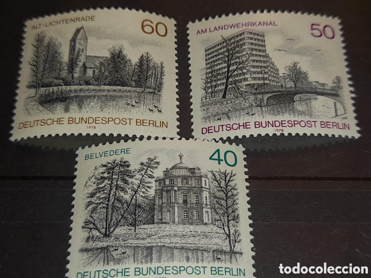 Sellos: Sello Alemania, Berlin nuevo 1978. Aspectos. Paisajes. Puente Arte Arquitectura. Naturaleza. Arbol.