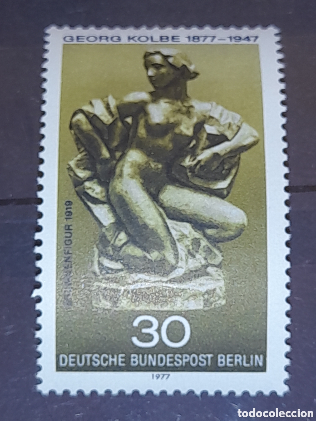 Sellos: Sello Alemania, Berlin nuevo 1977. 100Aniv nacimiento G. Noble. Escultor. Escultura. Arte Desnudo Mu