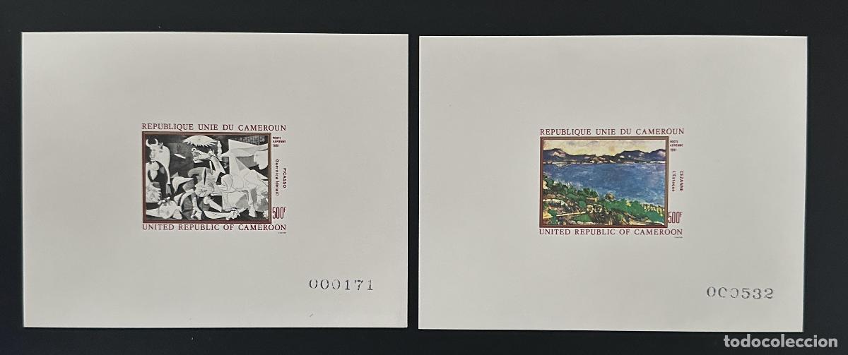 Sellos: Camer&uacute;n 1981 Mi. 963 - 964 pintura de Picasso Guernica C&eacute;zanne a prueba lujo