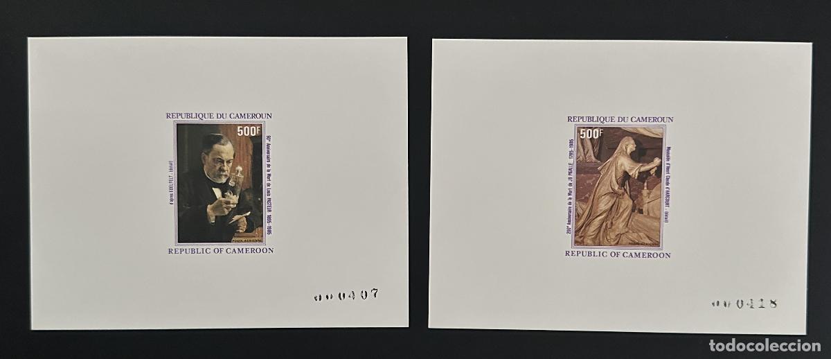 Sellos: Camer&uacute;n 1985 Mi. 1099 - 1100 prueba de lujo Louis Pasteur Science Art Pigalle