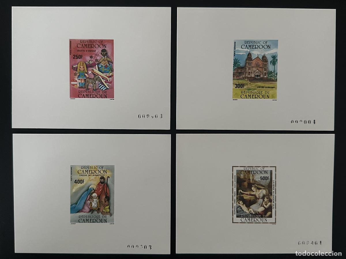Sellos: Camer&uacute;n 1985 Mi. 1104 - 1107 juguetes navide&ntilde;os a prueba de lujo iglesia Rafael