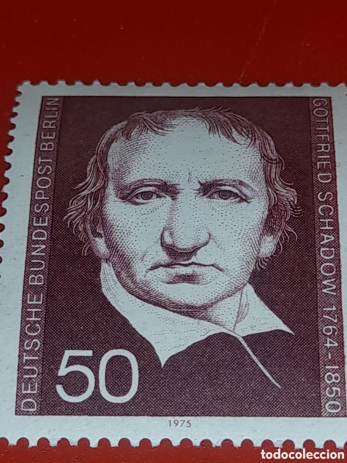 Sellos: Sello Alemania, Berlin nuevo 1975. 125Aniv muerte escultor G. Schadow. Grabador. Pintor. Arte.