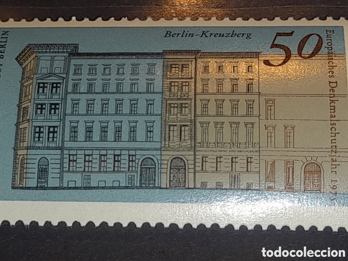 Sellos: Sello Alemania, Berlin nuevo 1975. A&ntilde;o europeo proteccion edificios. Arte. Arquitectura. Patrimonio.