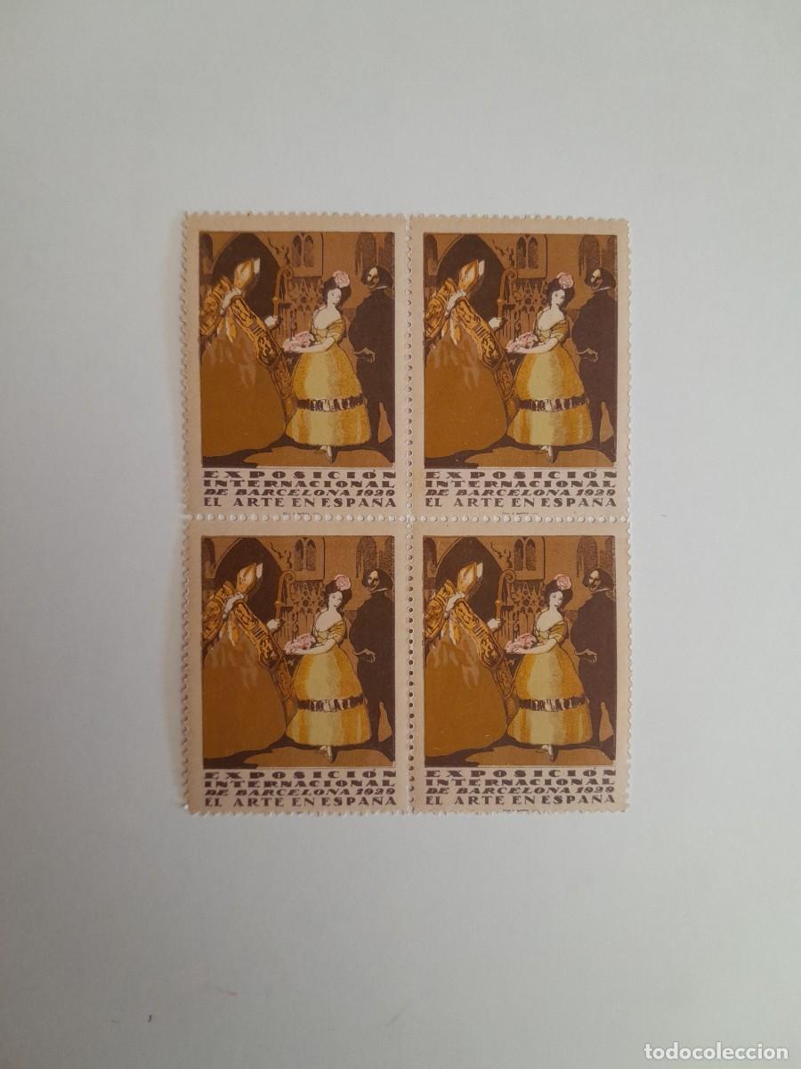 Sellos: LOTE 4 SELLOS EXPOSICI&Oacute;N INTERNACIONAL DE BARCELONA DE 1929