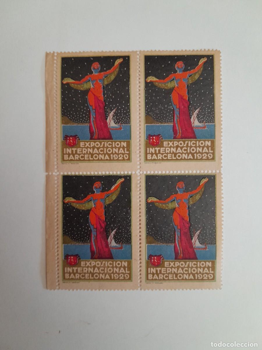 Sellos: LOTE 4 SELLOS EXPOSICI&Oacute;N INTERNACIONAL DE BARCELONA DE 1929