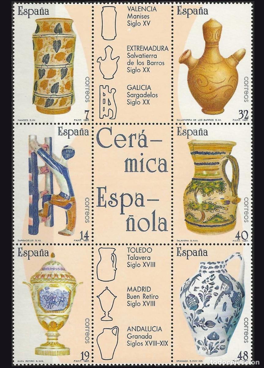 Sellos: HB Espa&ntilde;a, 1987 | Ceramics | Ed: 2891/6, Yv: 2506/11, Mi: 2771/6, SG: 2907/12 MNH **