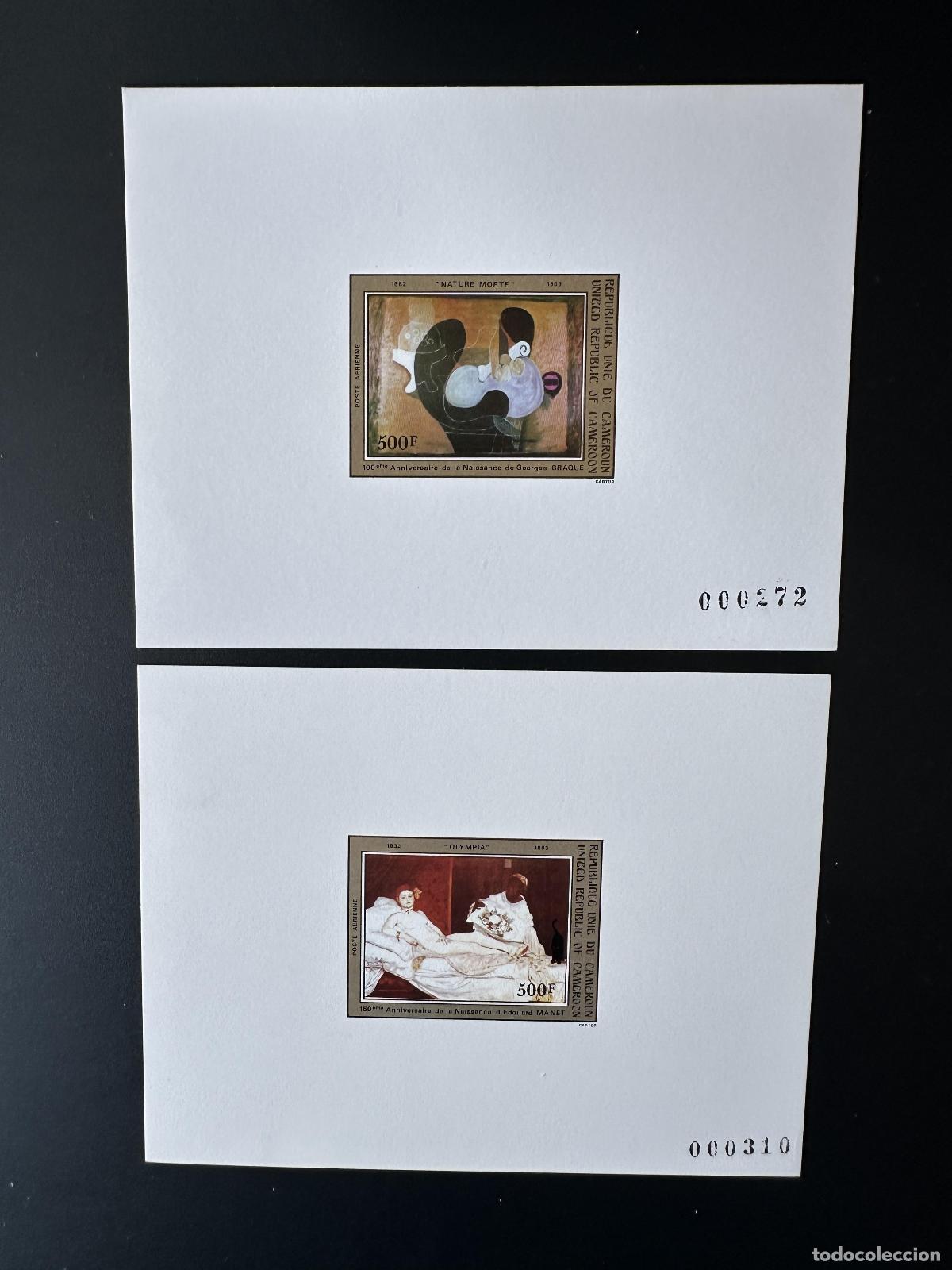 Sellos: Camer&uacute;n 1982 Mi. 995 - 996 Prueba de lujo Edouard Manet Georges Braque Art Kunst