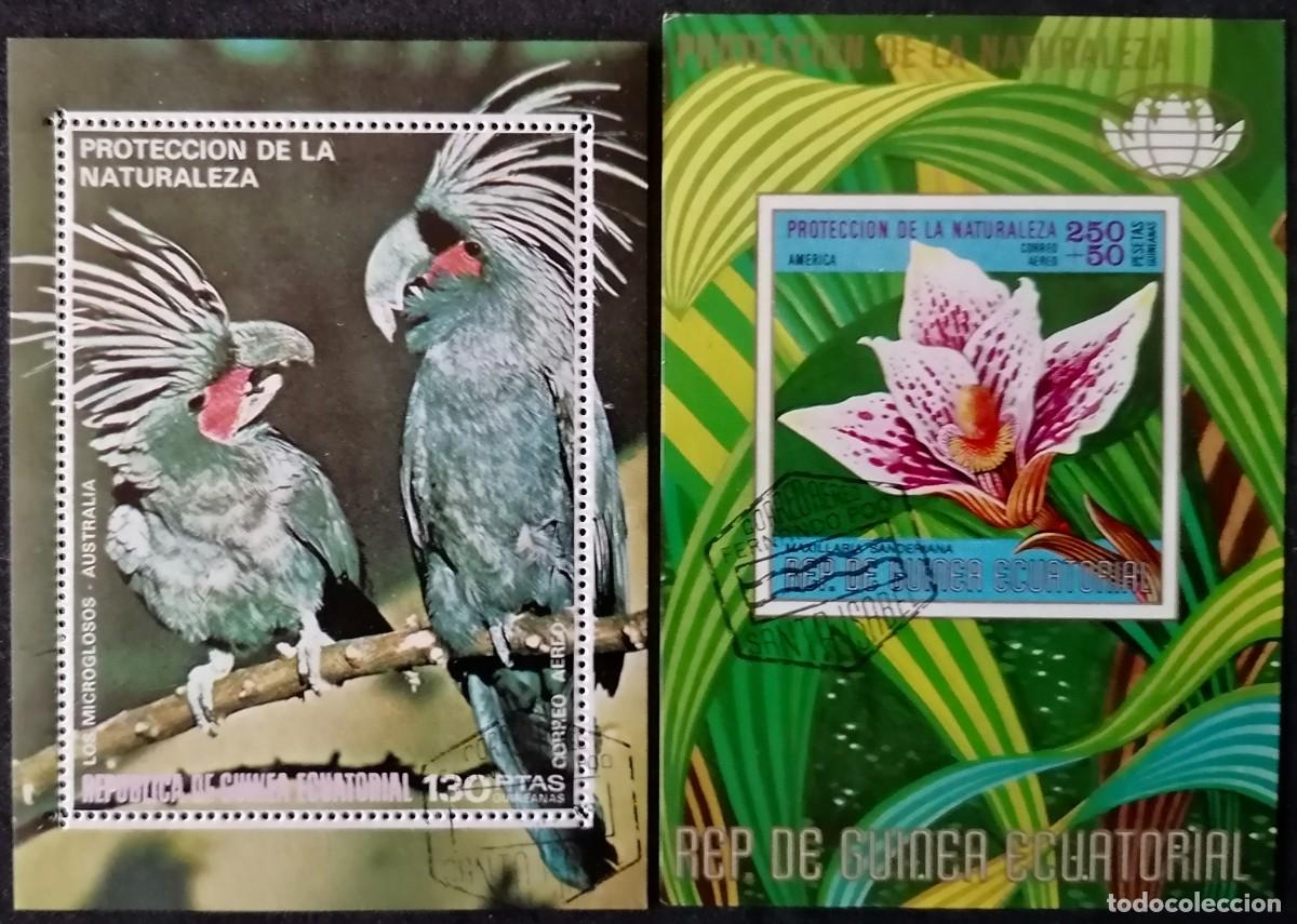 Sellos: GUINEA ECUATORIAL 1974 - 2 HB PROTECCI&Oacute;N ALA NATURALEZA .