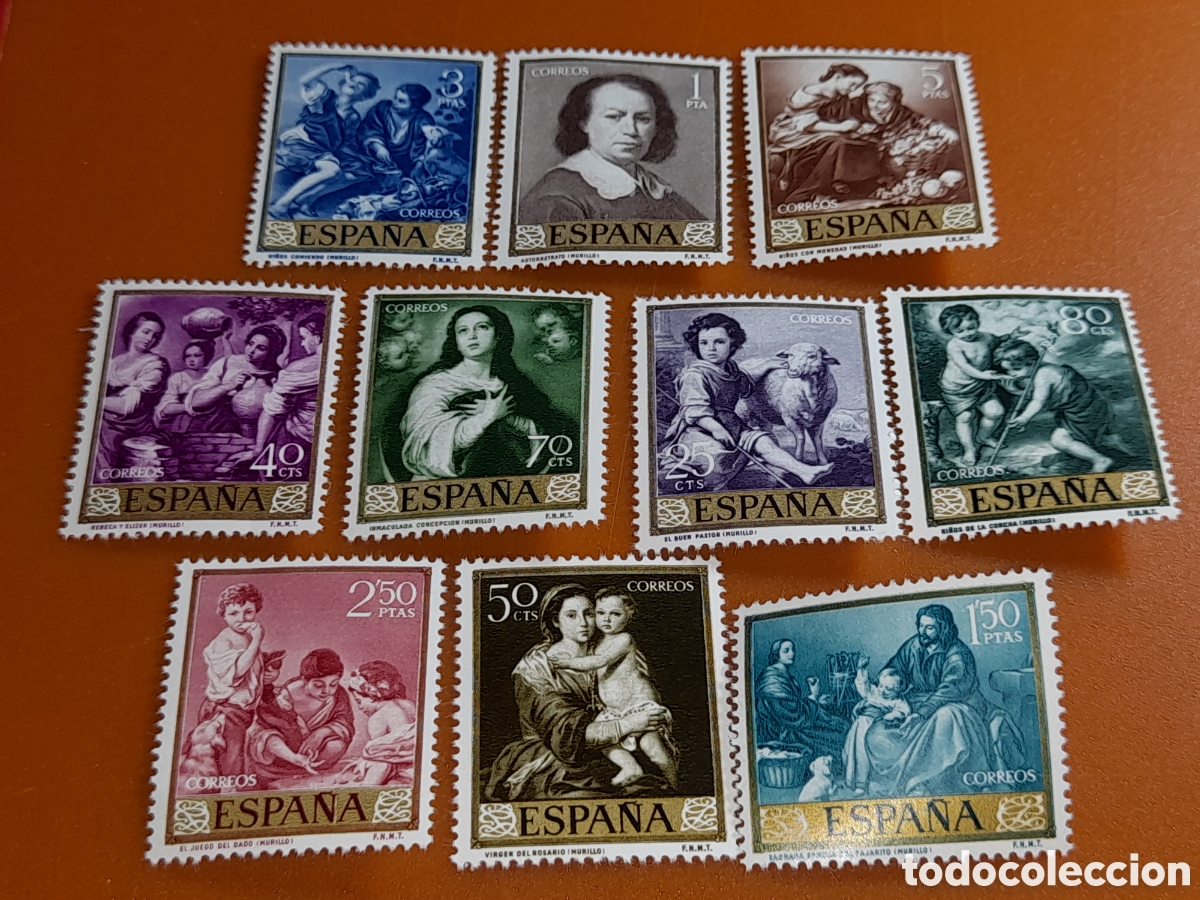 Sellos: Sello Espa&ntilde;a nuevo 1960. Pinturas. Arte, cuadros. Murillo. Retrato. Virgen. Ni&ntilde;o de la concha.