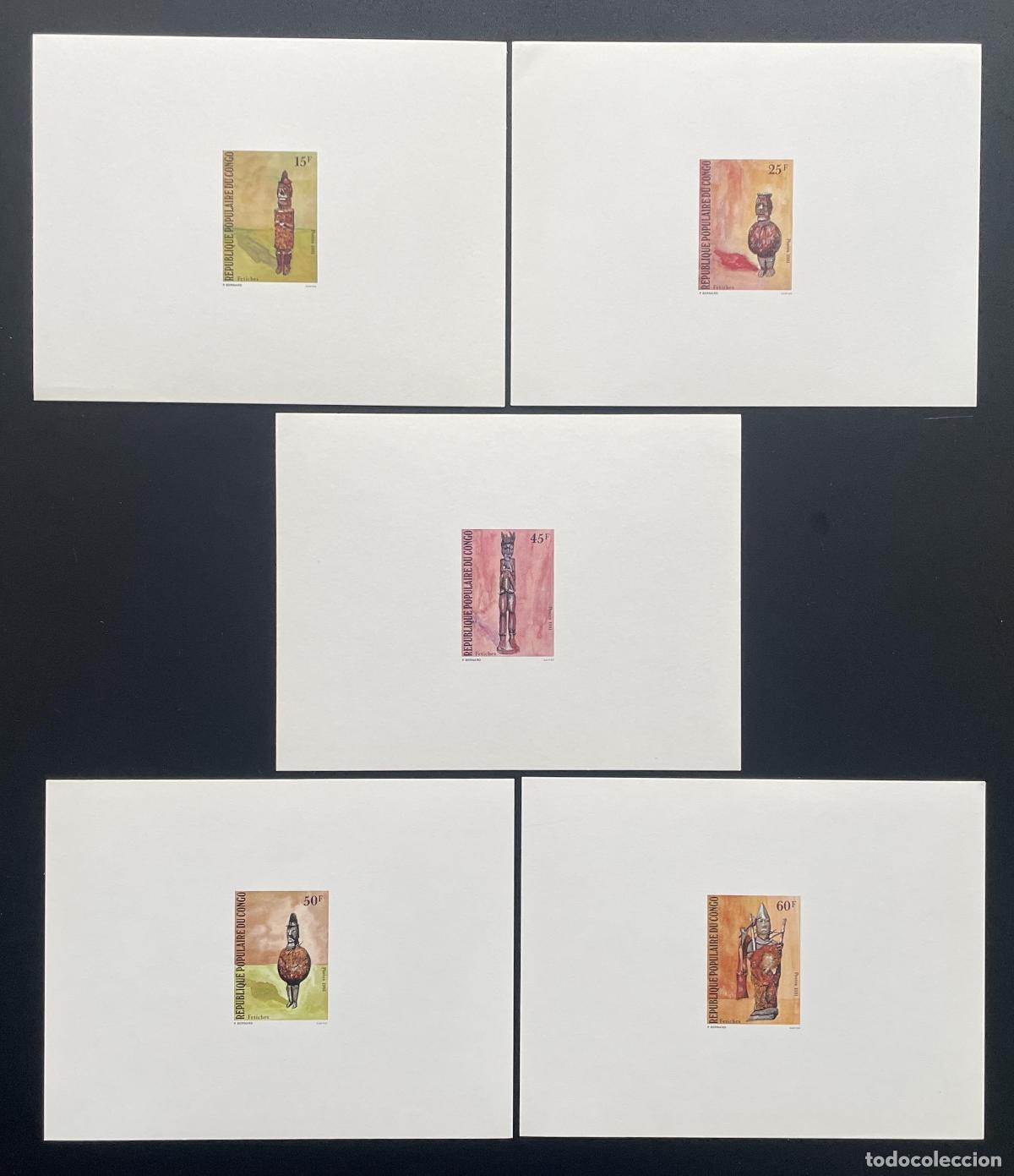 Sellos: Congo 1981 Mi. 845 - 849 prueba de lujo fetiches esculturas arte