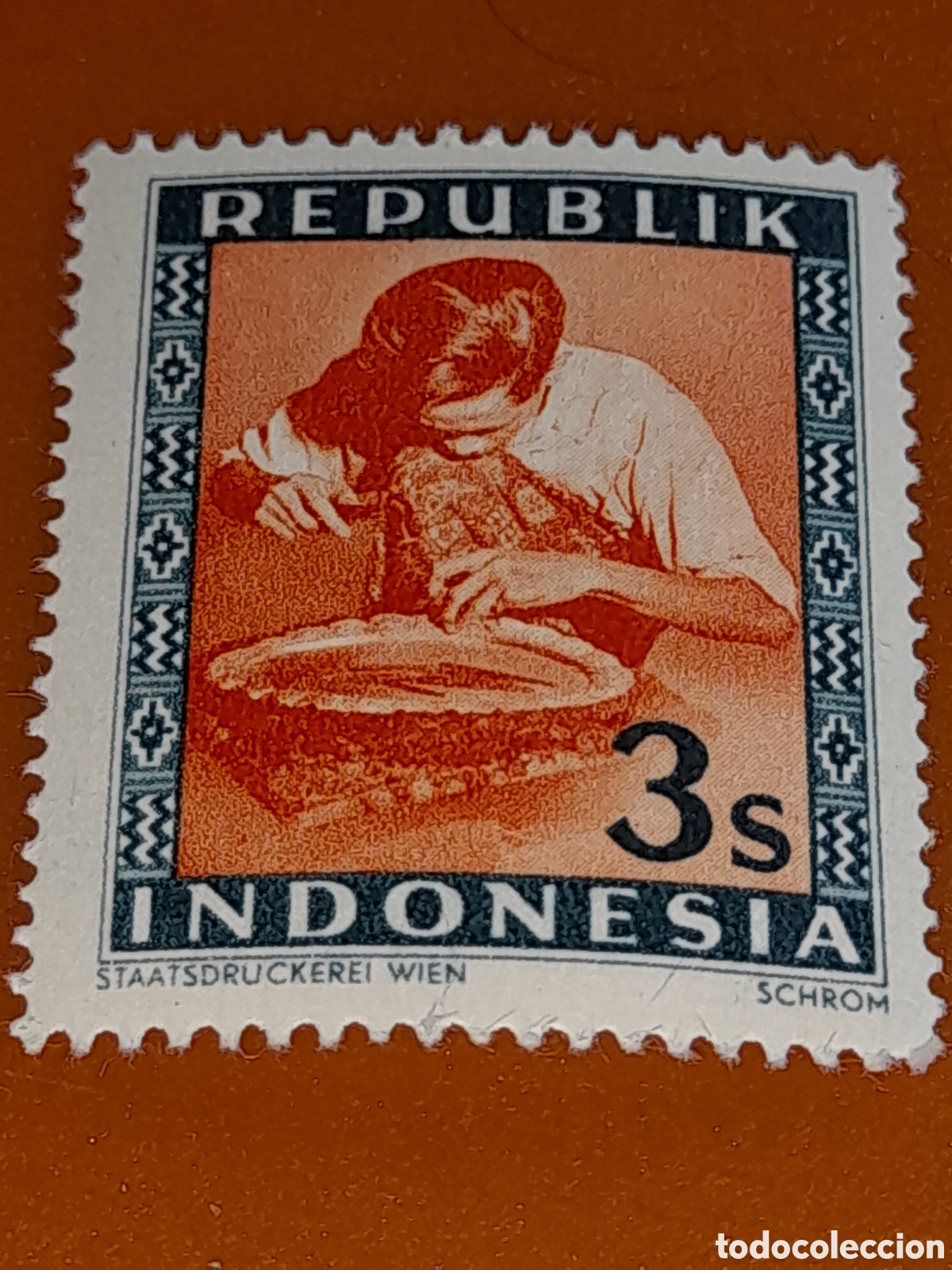 Sellos: Sello (1/24v) Indonesia nuevo 1948-1949. Rep&uacute;blik. Trabajo metal. Forja. Artesania. Arte. Fundicion.