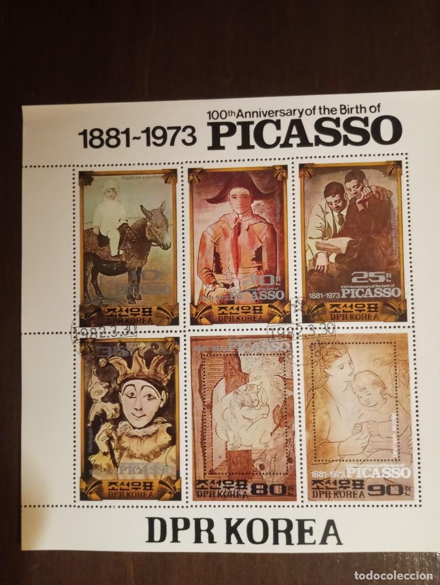 Sellos: ARTE, CENTENARIO DEL NACIMIENTO DE PICASSO HB DE COREA 1982