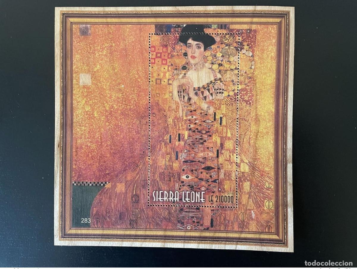 Sellos: Sierra Leona 2019 Mi. &iquest;Bl.? Gustav Klimt Adele Bloch Bauer arte madera