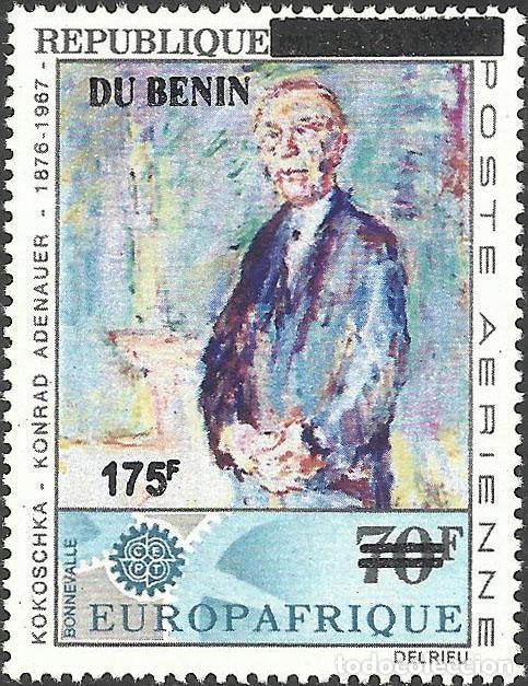 Sellos: Ben&iacute;n 2008 Mi. 1428 sobrecargado Adenauer Kokoschka Europ&aacute;frica Rotary