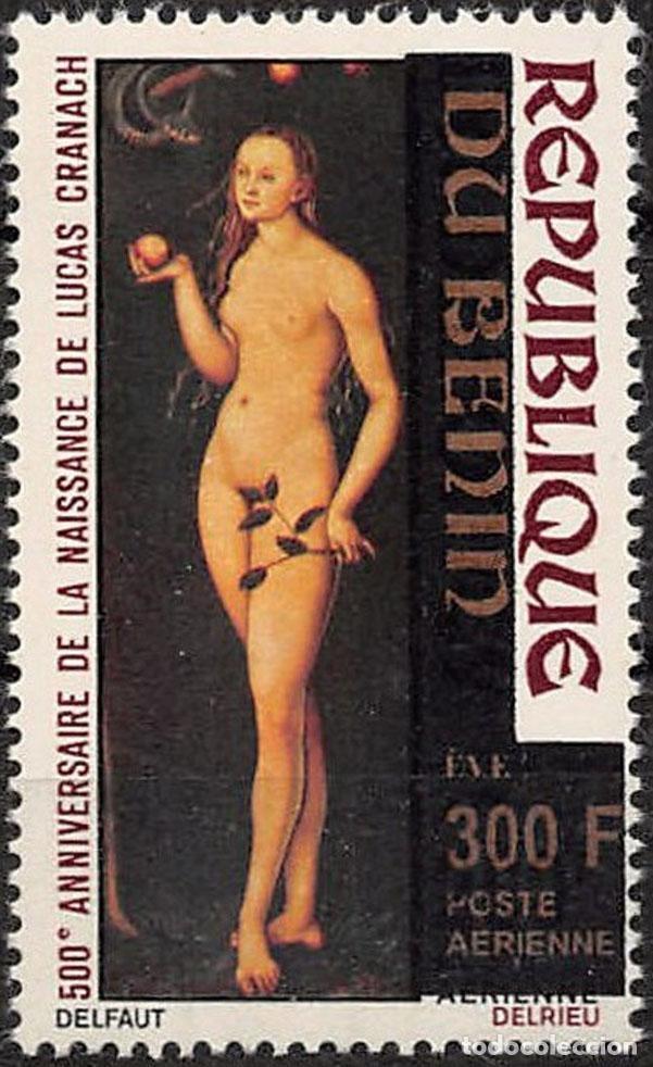 Sellos: Ben&iacute;n 2008 Mi. 1443 sobrecargado Lucas Cranach Eva Renacimiento pintura