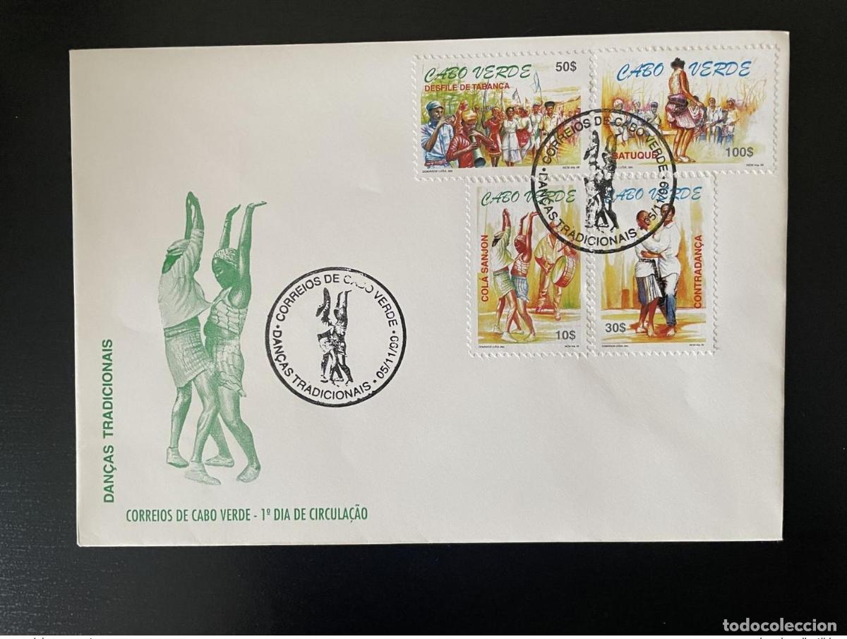 Sellos: Cabo Verde 1999 Mi. 765 - 768 FDC Dan&ccedil;as Tradicionais Dancing Danza