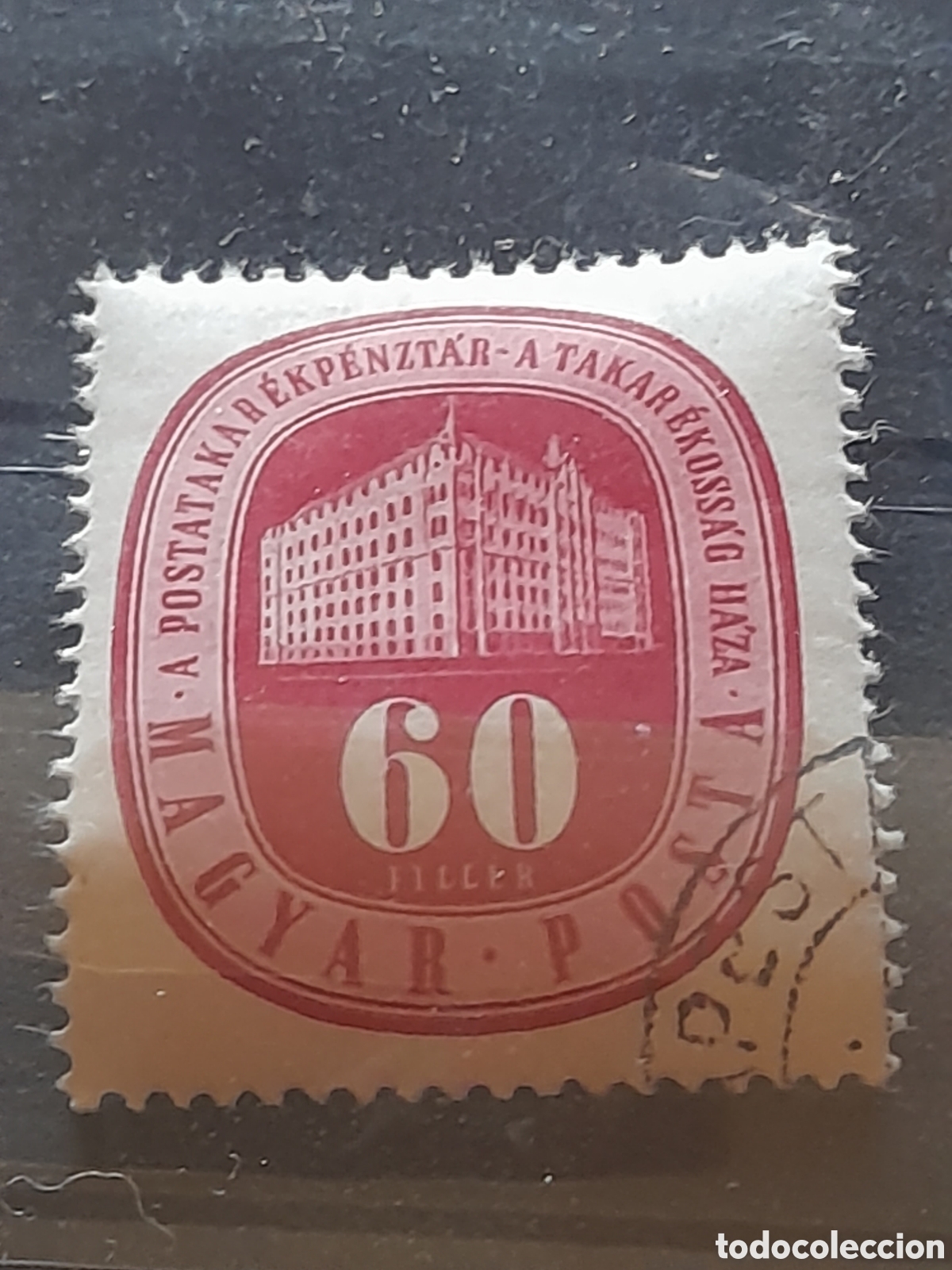 Sellos: Sello (1/2v) Hungr&iacute;a mtdo 1947. Fundaci&oacute;n Caja ahorros. Emblema. Econom&iacute;a. Arquitectura. Arte. Edifi