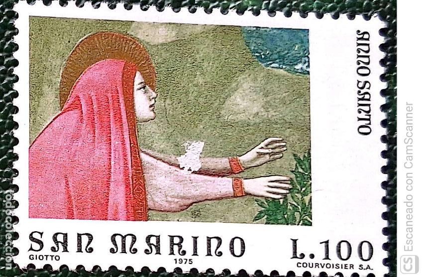 Sellos: San Marino. 896 Fresco de Giotto de la capilla de los Scrovegni, en Padua. 1975. Sellos nuevos y num
