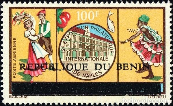 Stamps: Ben&iacute;n 1992 Mi. 518 sobrecargado exposici&oacute;n filat&eacute;lica N&aacute;poles danza