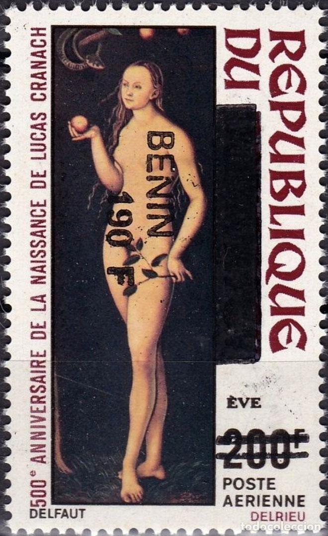 Selos: Ben&iacute;n 1994 Mi. A604 sobrecargado Lucas Cranach Eva pintura Renacimiento