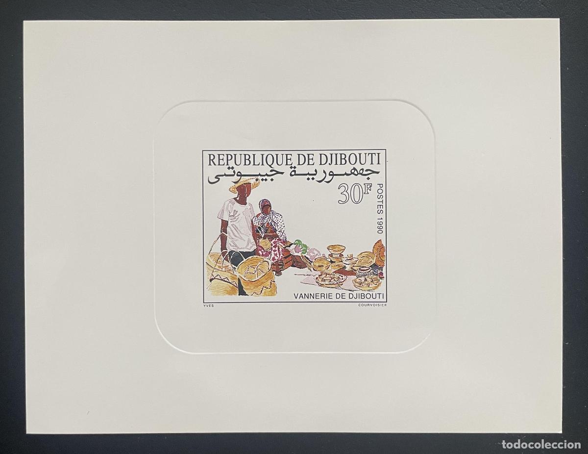 Sellos: Djibouti 1990 Mi. 537 mercado de cestas artesanales cester&iacute;a a prueba lujo