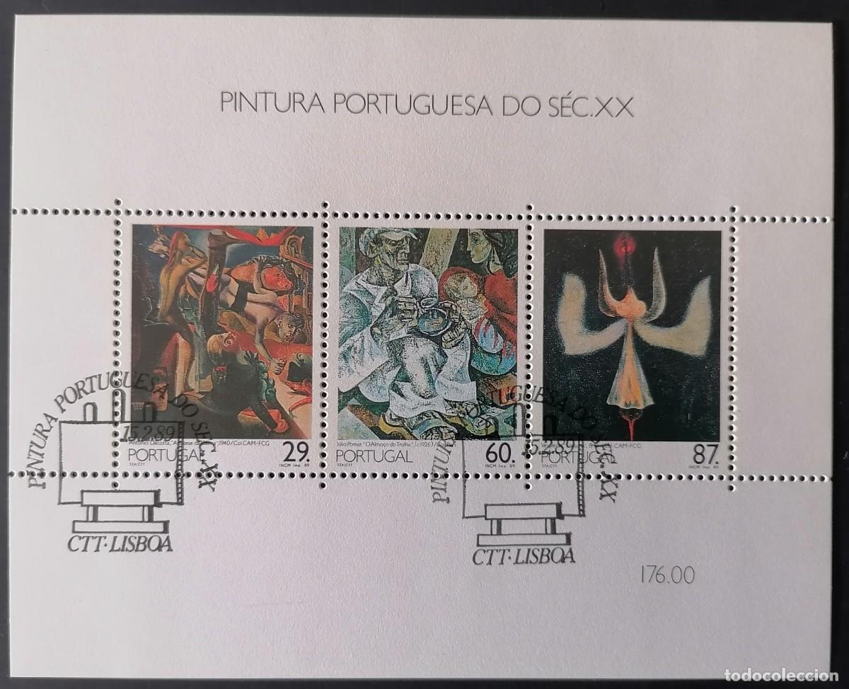Sellos: PORTUGAL 1989 - HB PINTURAS SIGLO XX .