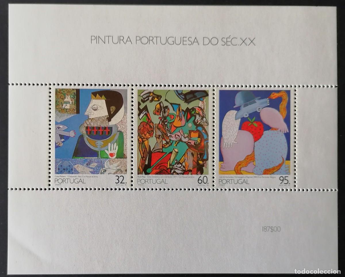 Sellos: PORTUGAL 1990 - HB PINTURAS SIGLO XX . VER FOTO .