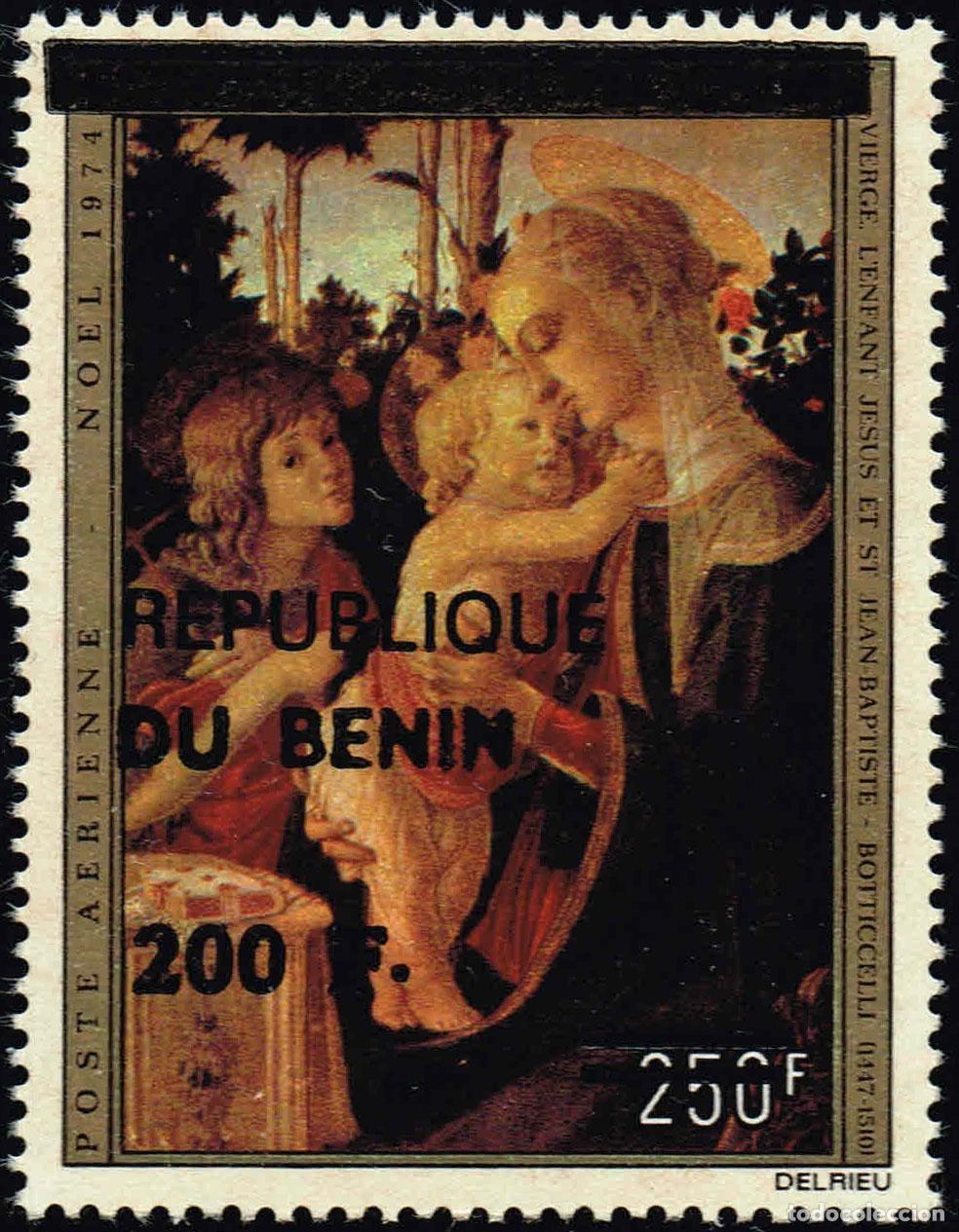 Sellos: Ben&iacute;n 1994 Mi. 616 sobrecargado Navidad Botticelli Virgen Ni&ntilde;o Jes&uacute;s