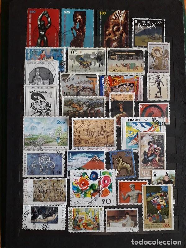 Sellos: PEQUE&Ntilde;A COLECCI&Oacute;N SELLOS USADOS MUNDIALES TEMA ARTE/PINTURA/ESCULTURA TODOS DIFERENTES LOTE A
