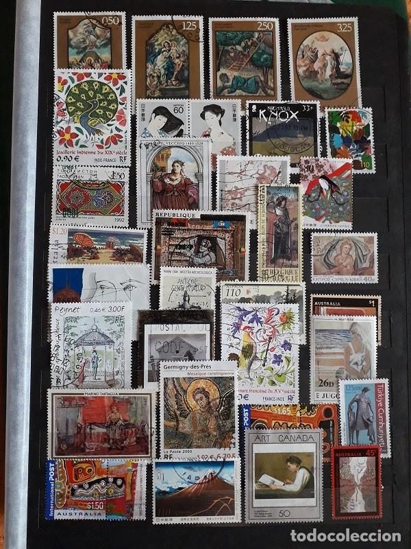 Sellos: PEQUE&Ntilde;A COLECCI&Oacute;N SELLOS USADOS MUNDIALES TEMA ARTE/PINTURA/ESCULTURA TODOS DIFERENTES LOTE B