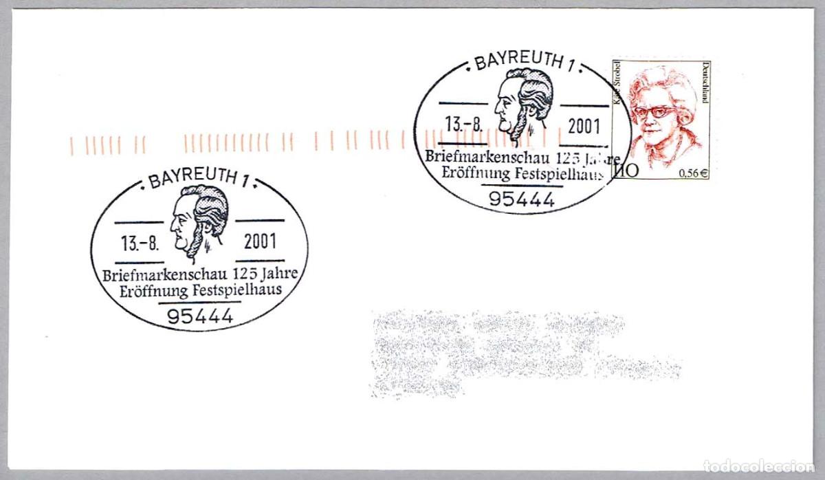 Sellos: Matasellos MUSICA - 125 ANIV. FESTIVAL WAGNER. Bayreuth, Alemania, 2001