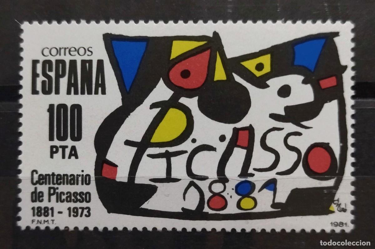 Sellos: Espa&ntilde;a 1981 Homenaje a Picasso de Joan Mir&oacute;. NUEVO - MNH.