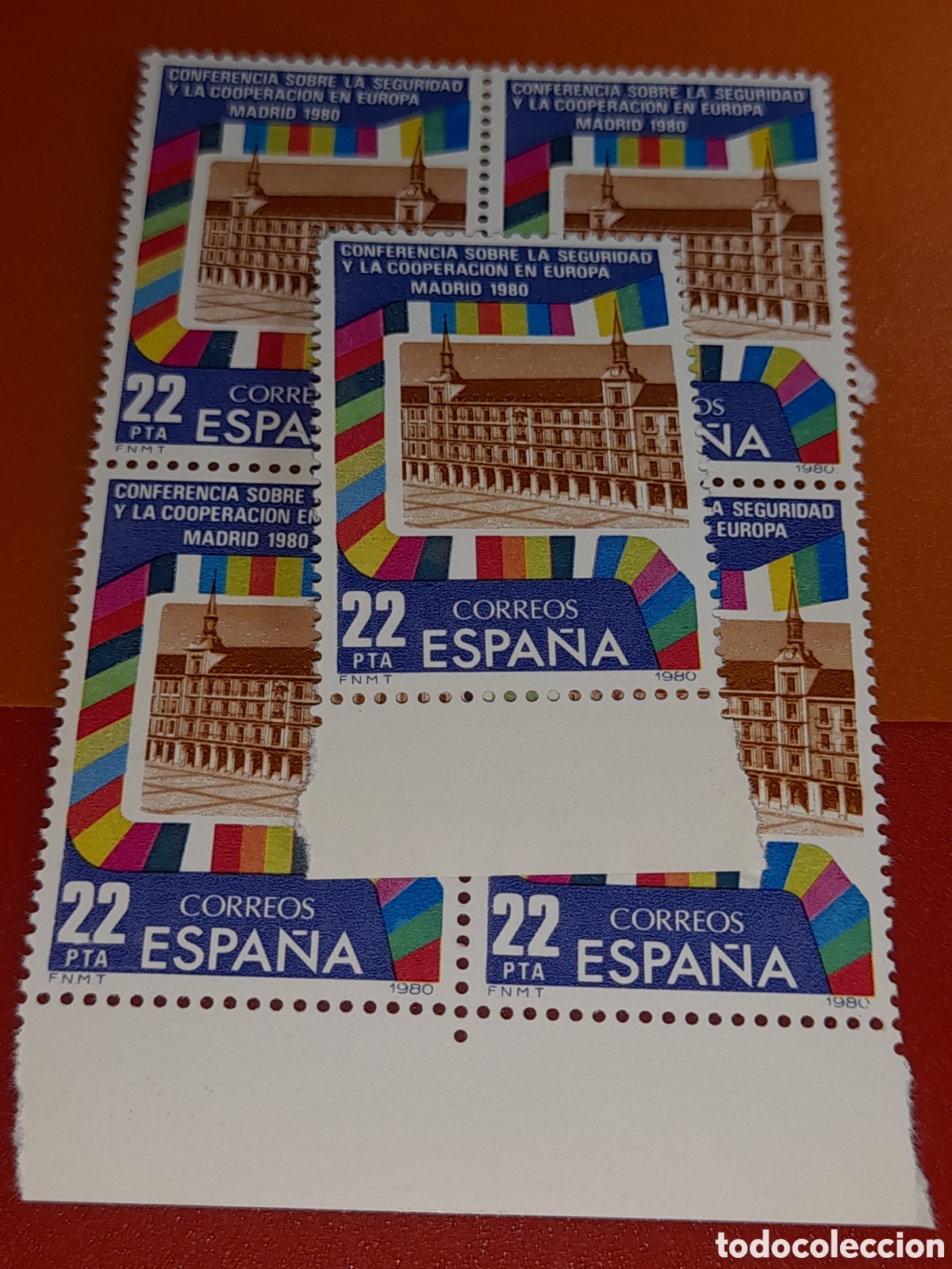 Sellos: Sello Espa&ntilde;a nuevo 1980. Conferencia cooperaci&oacute;n, seguridad. Arquitectura Edificio Sede Palacio Arte