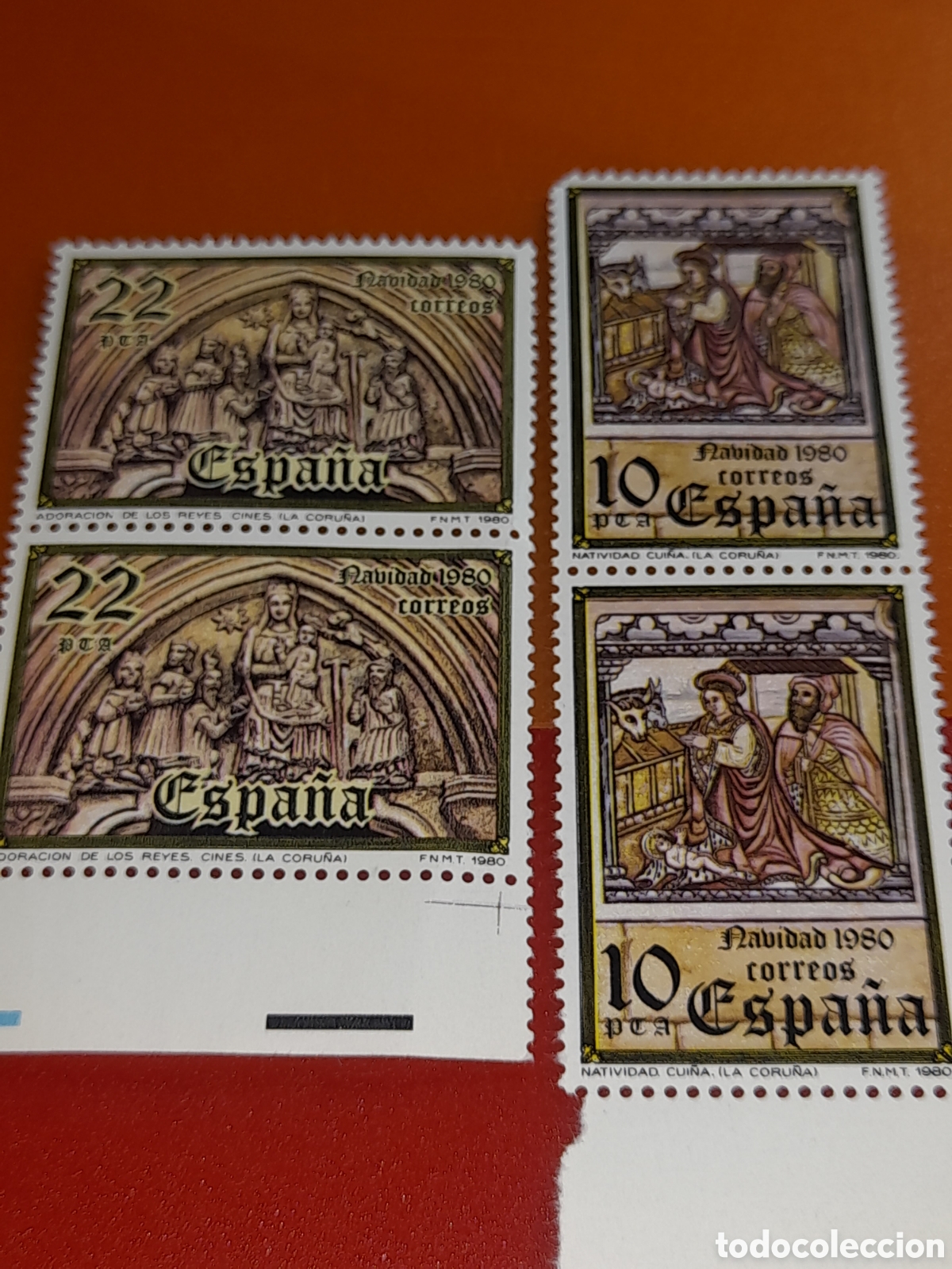 Sellos: Sello Espa&ntilde;a nuevo 1980. Navidad. Religi&oacute;n. Arte. Esculturas. Pintura. Grabados. Tallas.