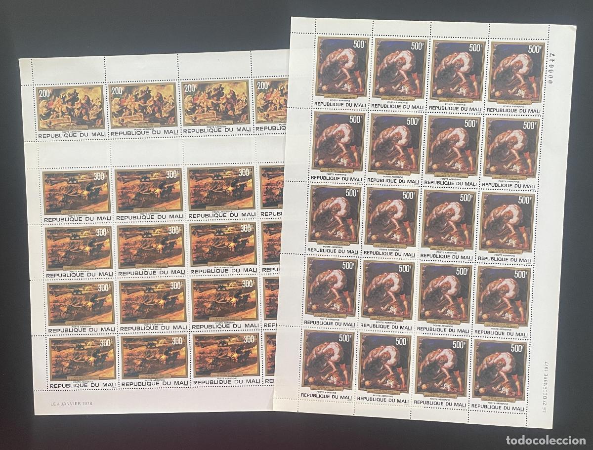 Sellos: Mali 1978 YT PA 315-317 bloc pintura Rubens cuadro correo a&eacute;reo