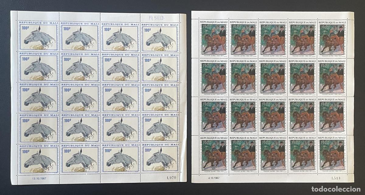 Sellos: Mali 1967 YT PA 51-52 bloque Toulouse-Lautrec caballo pintura arte